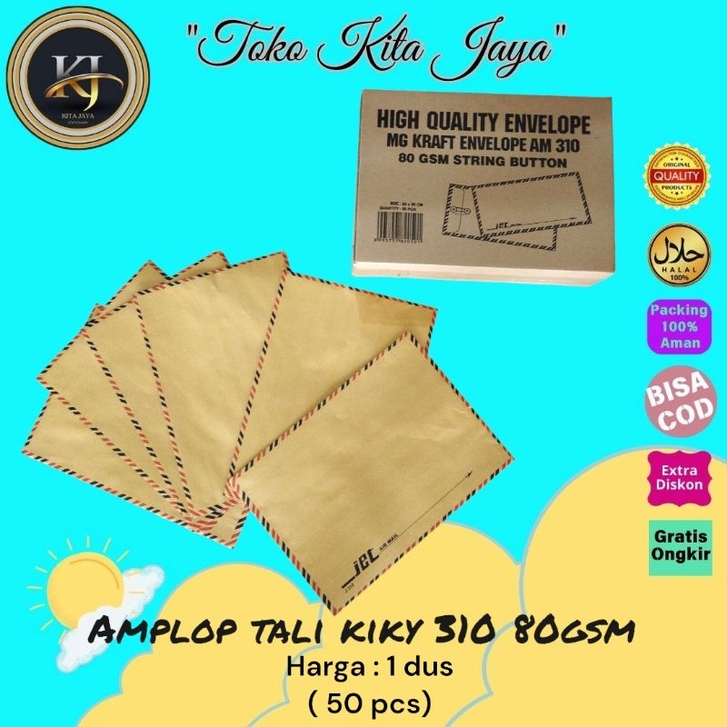 

Amplop cokelat tali 310 kiky ( 50pcs )