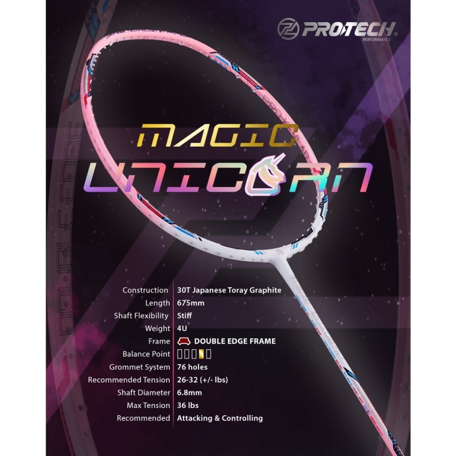 Raket Badminton Protech Magic Unicorn