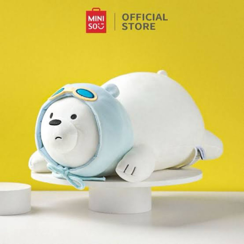 Miniso we Bare Bears Lying Plush Toy / ice Bear tiduran boneka