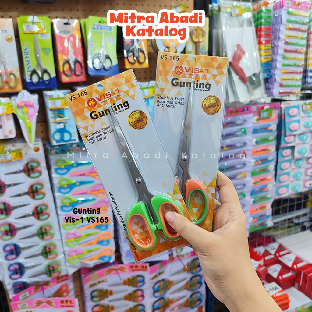 

GUNTING VIS-1 VS-165 / VIS1 VS165 GUNTING STAINLESS STEEL ANTI KARAT AMAN MINIMALIS WARNA WARNI HITAM ALAT POTONG KERTAS BESAR SCISSORS ALAT TULIS KANTOR SEKOLAH KAMPUS KULIAH ATK KAMPUS SEKOLAH MURAH LENGKAP / MITRA ABADI KATALOG JOGJA