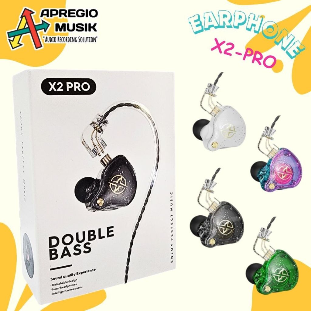 X2 Pro X2Pro Double Bass dynamic driver Headset in ear Earphone ORIGINAL