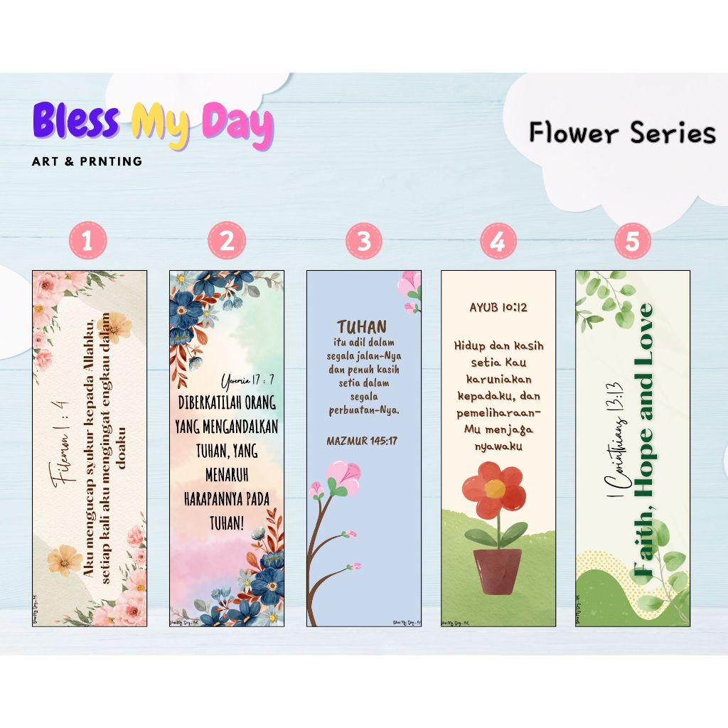 

PEMBATAS ALKITAB - FLOWER SERIES 1 (PO 1-2 HARI JADI)