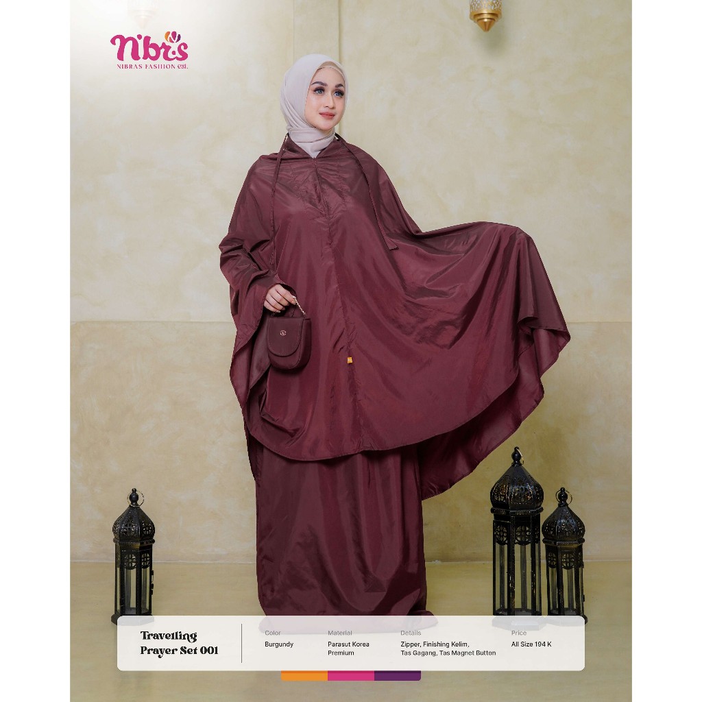 GNT - MUKENA NIBRAS TRAVELLING PRAYER SET 001 / MUKENA NIBRAS TERBARU ORI BRANDED / MUKENA POUCH PAR