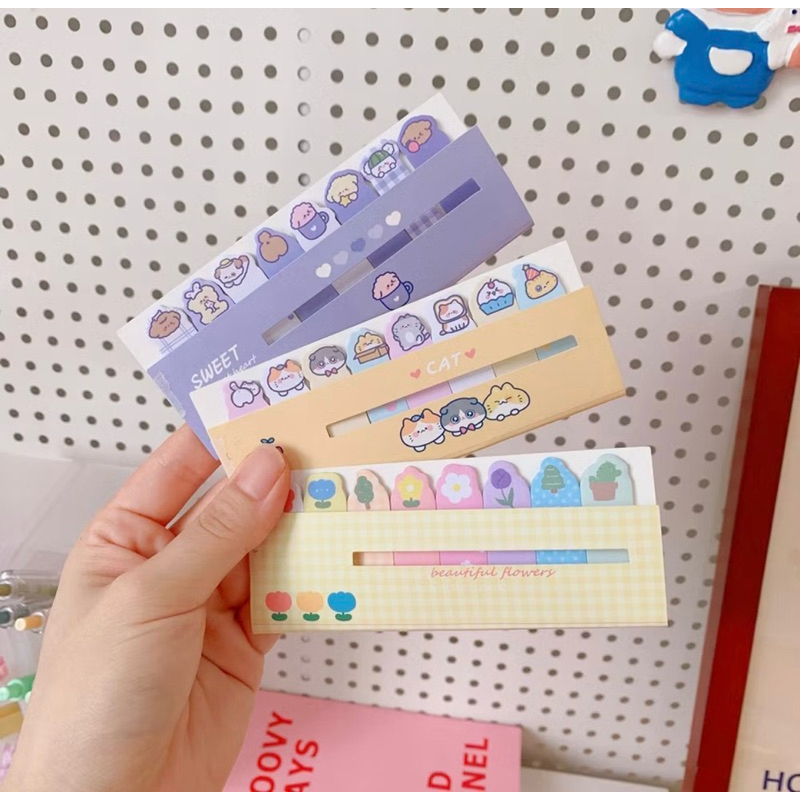 

Sticky Notes bentuk karakter hewan 8 in 1 Pembatas buku Label buku tempelan kertas toserbee