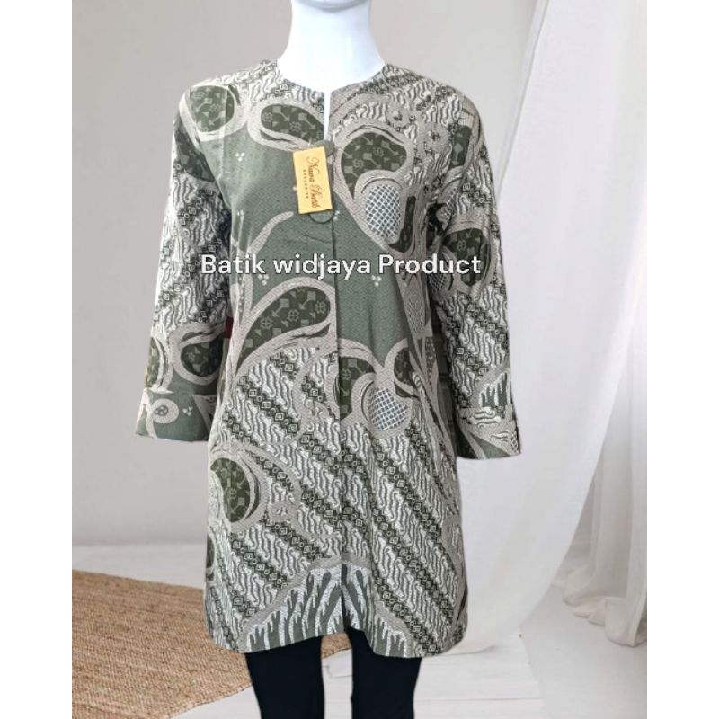 tunik batik hijau sage premium  new colection