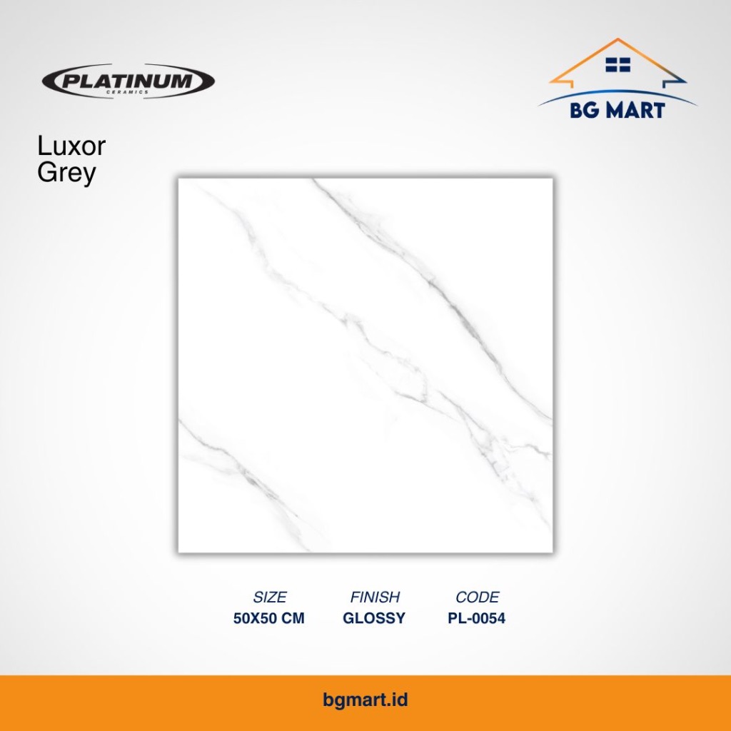 PLATINUM Keramik Lantai 50x50 Luxor Rec Grey KW A