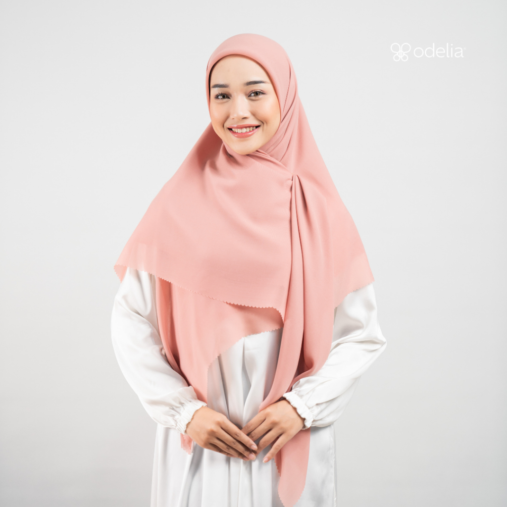 Odelia - Lora Hijab Syar'i 135cm x 135cm | Hijab Segiempat Syar'i | Hijab polos Syar'i pink colour