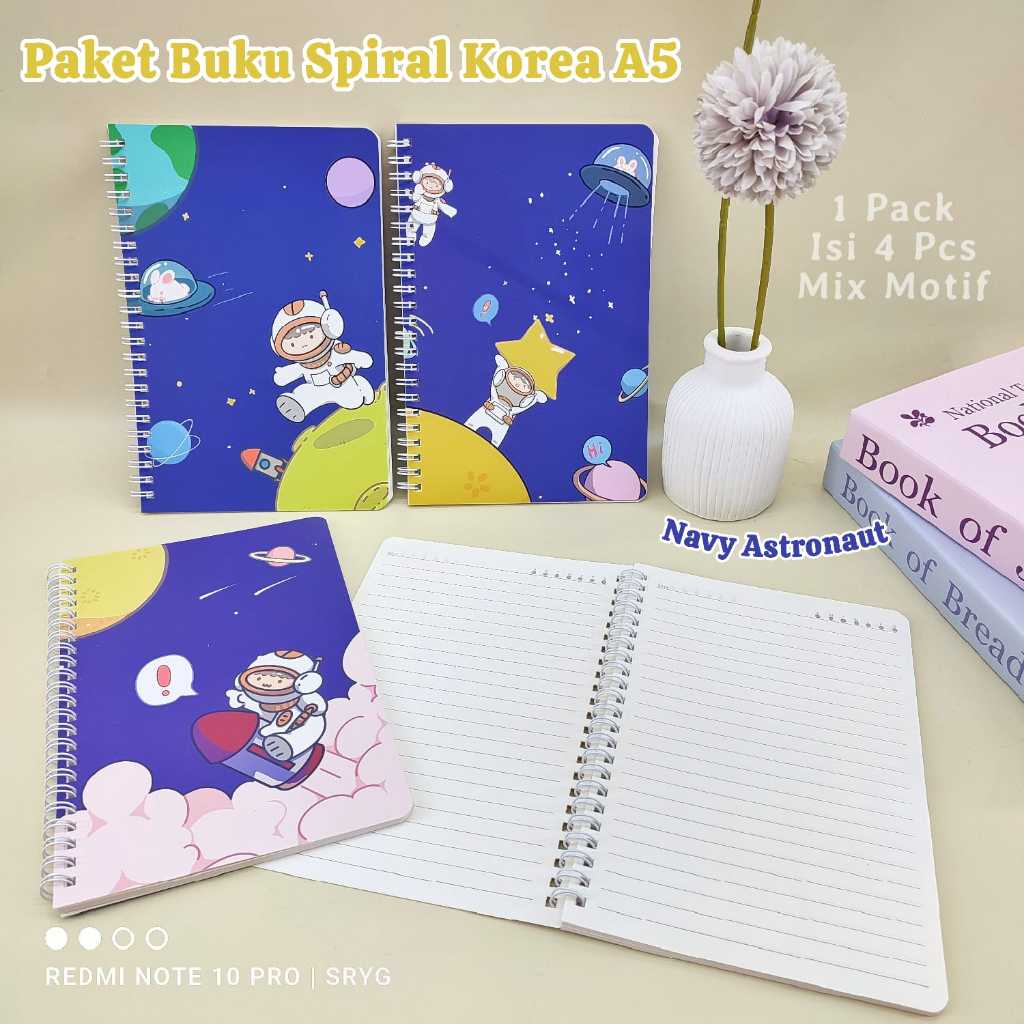 

Paket Buku Tulis Anak Spiral Korea A5 Motif Lucu Isi 4 Pcs