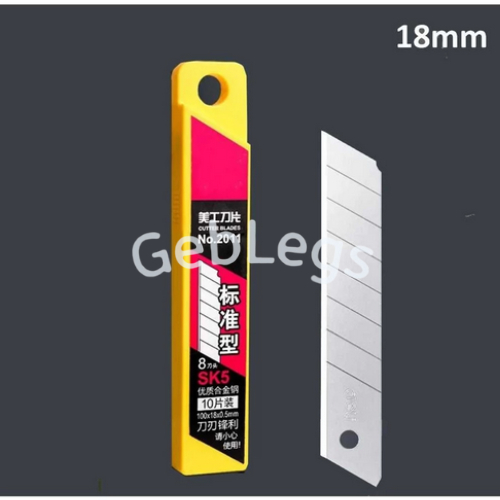 

Paket Refill Isi Ulang Pisau Peso Piso Cutter Kater Pemotong Potong Iris Kertas Kardus Serbaguna Kuat Tajam Tahan Karat 10 Pcs