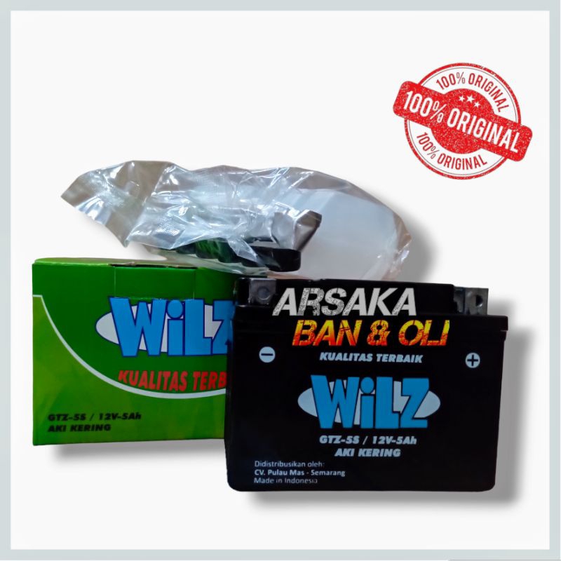 AKI GTZ5S WILZ AKI MOTOR BEAT, KHARISMA AKI MURAH aki kering