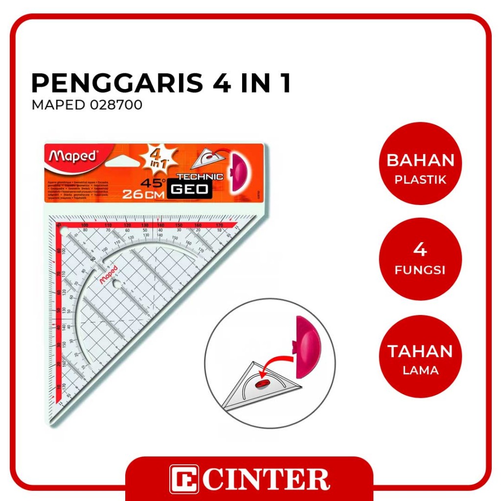 

MAPED - PENGGARIS SEGITIGA / MISTAR SEGITIGA / TRIANGULAR RULER / GEOMETRIC SET SQUARE 26 CM 028700