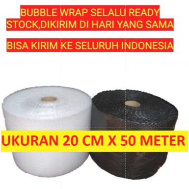 

Bubble Wrap 20cm x 50m Hitam bening Murah Tebal