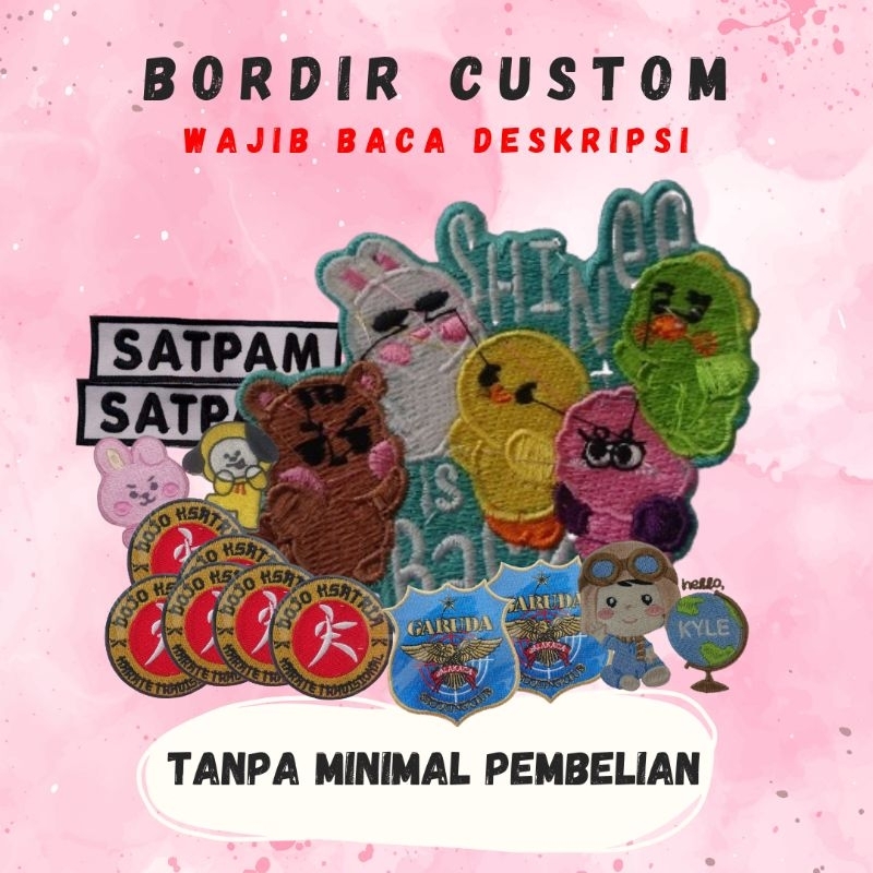 Bordir custom satuan/bordir satuan/bordir custom/ bordir custom satuan