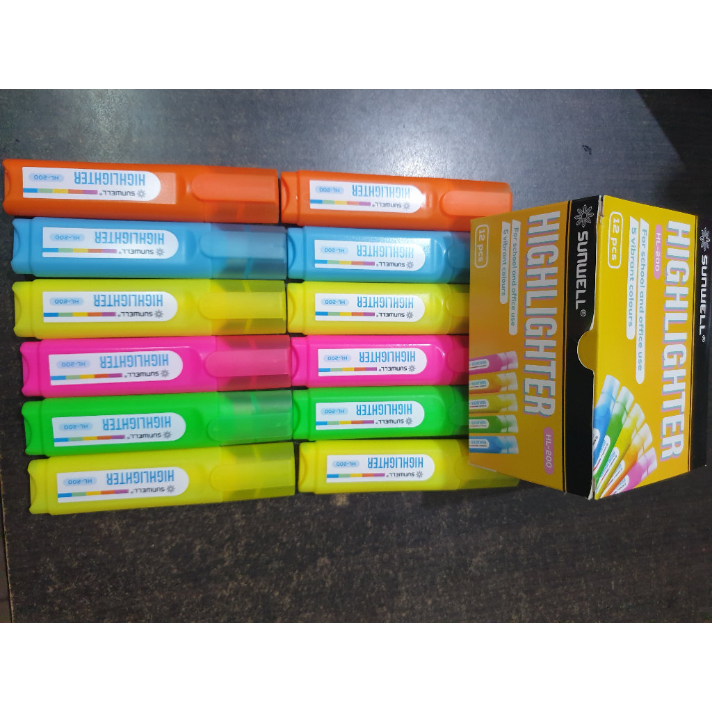 

Stabillo, Highlighter Sunwell HL-200 Warna Kuning BIru Hijau Orange Pink