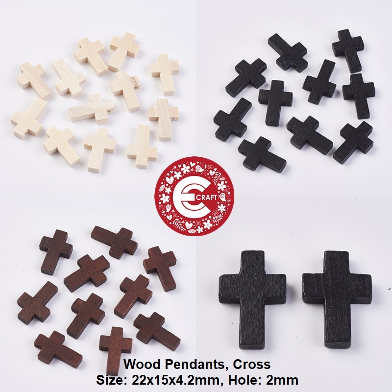 1 PCS LIONTIN KAYU BENTUK SALIB UNTUK ROSARIO