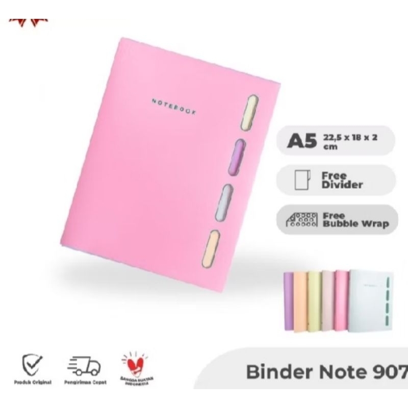 

TOPLA BLINDER NOTE 907 A5 binder buku catatan sklh kerja n kuliah wrna pastel A5