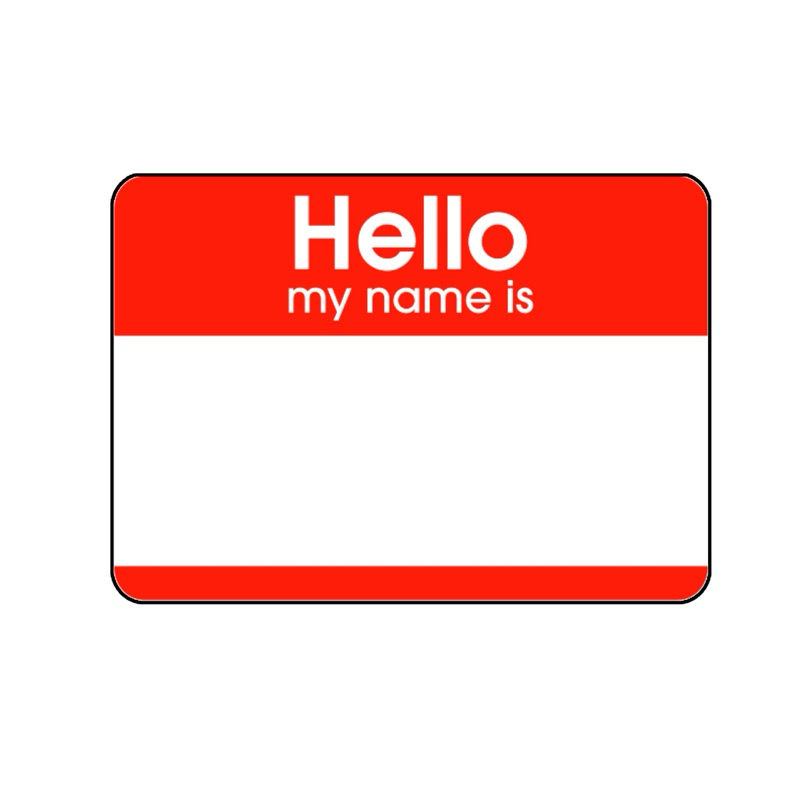 

STIKER HELLO MY NAME IS ,POLOS ukur 8cm ,30pcs