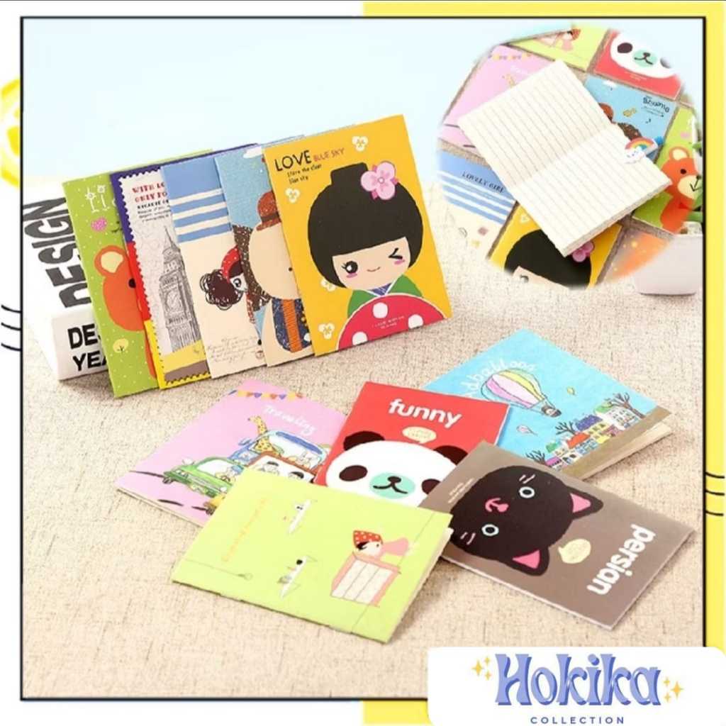 

HOKIKA BUKU TULIS MINI MOTIF KARTUN - RANDOM || NOTE BOOK CARTOON MINI CUTE