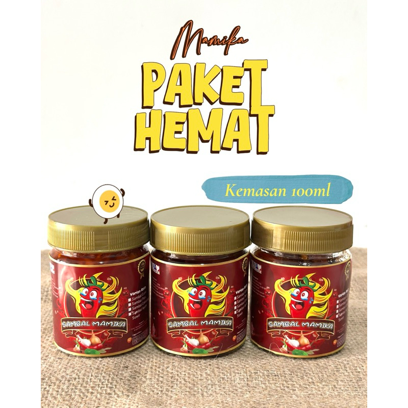 

Sambal mamika - PAKET HEMAT isi 3 (ikan cakalang, baby cumi, paru)