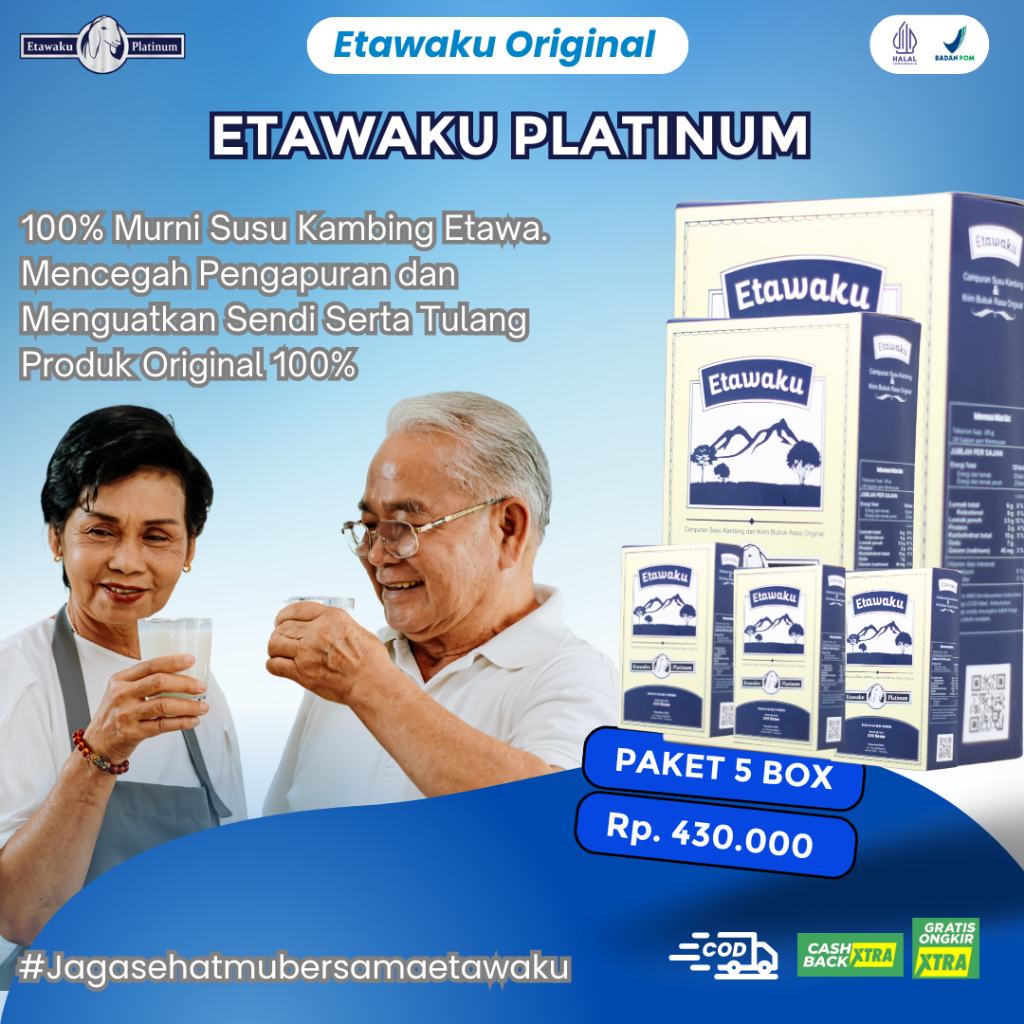 

Etawaku Susu Kambing Original Untuk Nyeri Tulang Sendi dan Pernafasan 5 Box