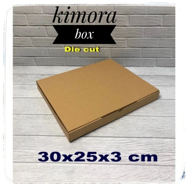 

kardus karton box Uk. 30x25x3 cm... model die cut/pizza