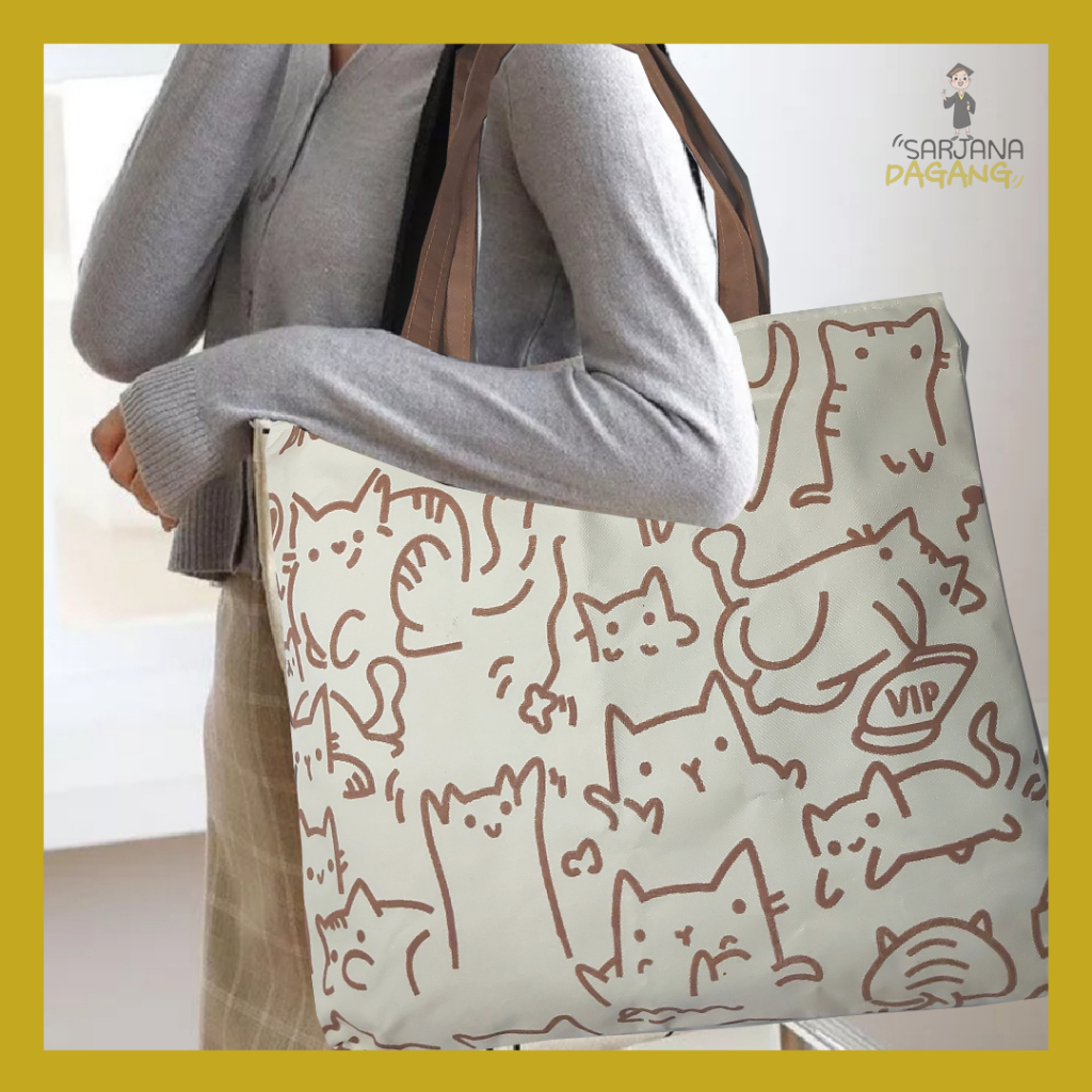TAS TOTE BAG KANVAS WANITA FULL PRINT TOTE BAG KOREA TOTE BAG KANVAS TOTE BAG KOREA