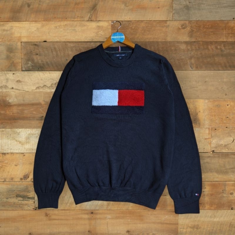 SWEATER RAJUT TOMMY HILFIGER KNITWEAR PRIA WANITA VINTAGE SWEATER SCOND