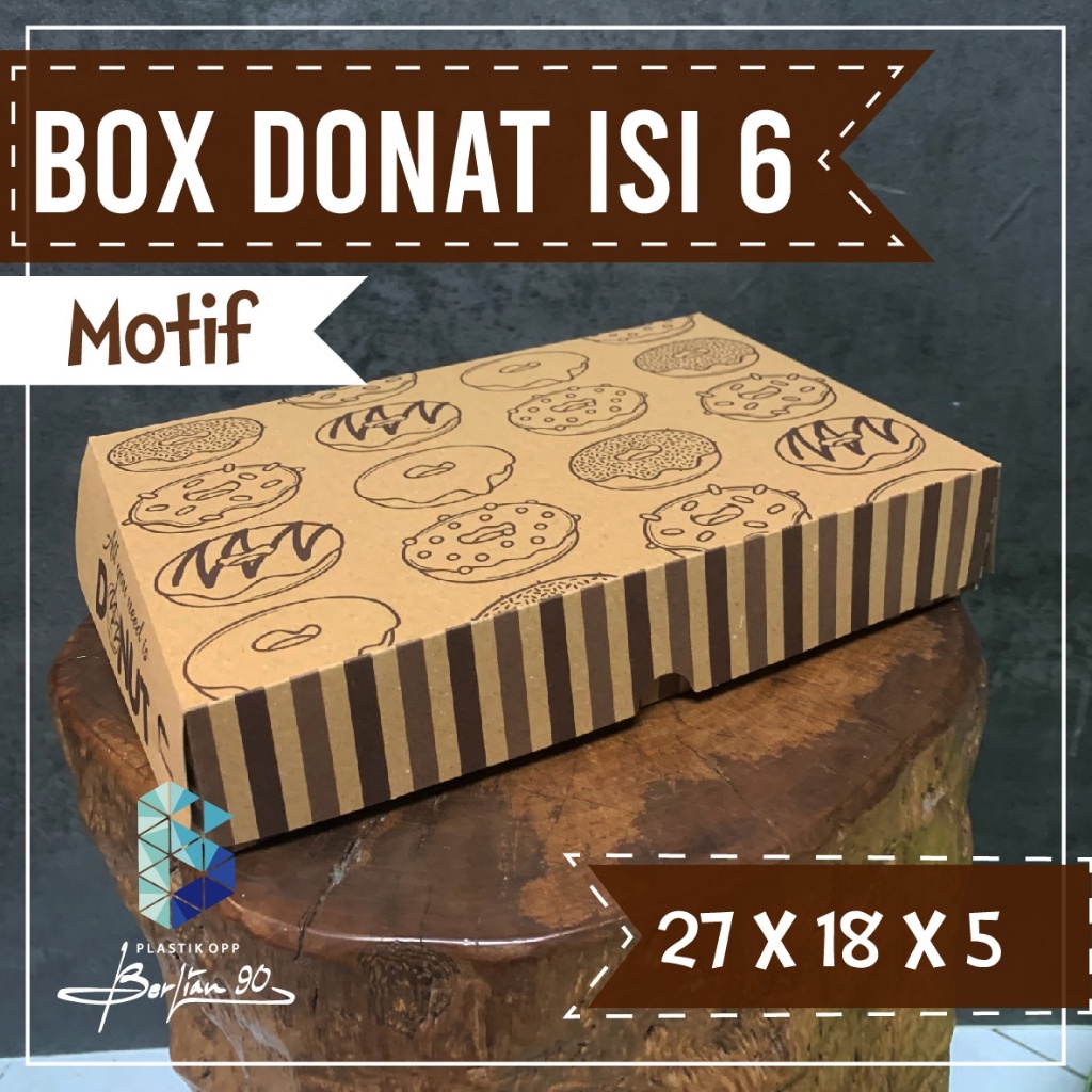 

Box Kotak Donat Isi 6 Motif uk 27x1x5 CM ISI 5 PCS Laminasi