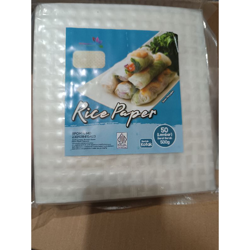 

RICE PAPER RICE PAPER KOTAK RICE PAPER Kulit lumpia HALAL KEMASAN ISI 50LBR