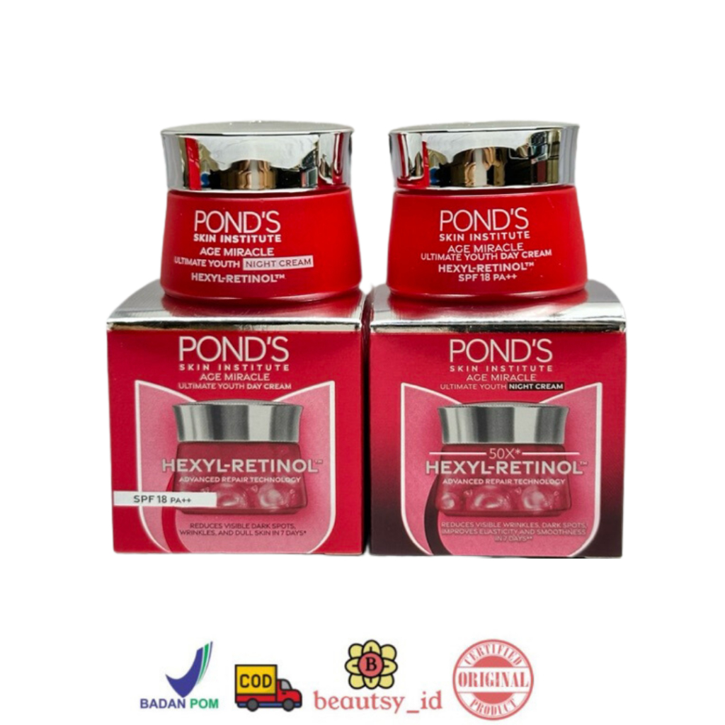 Ponds Age Miracle Day Night Cream 9g Original BPOM COD Krim Siang Malam Anti Aging Retinol Pond’s