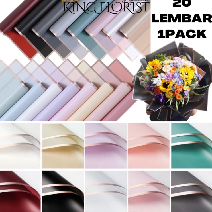 

Garansi 1 2 LEMBAR Flower Wrapping Paper Varian List Gold Kertas Buket Bunga Cellophane Florist KB1