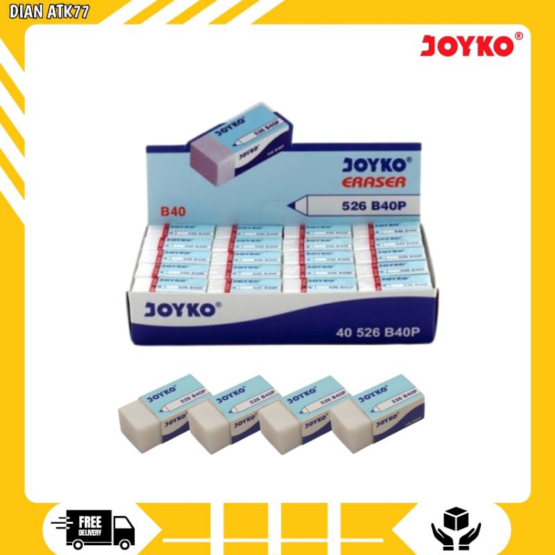

ERASER / PENGHAPUS Joyko Putih Kecil Isi 1 Pack 40 Pcs / STIP JOYKO PUTIH