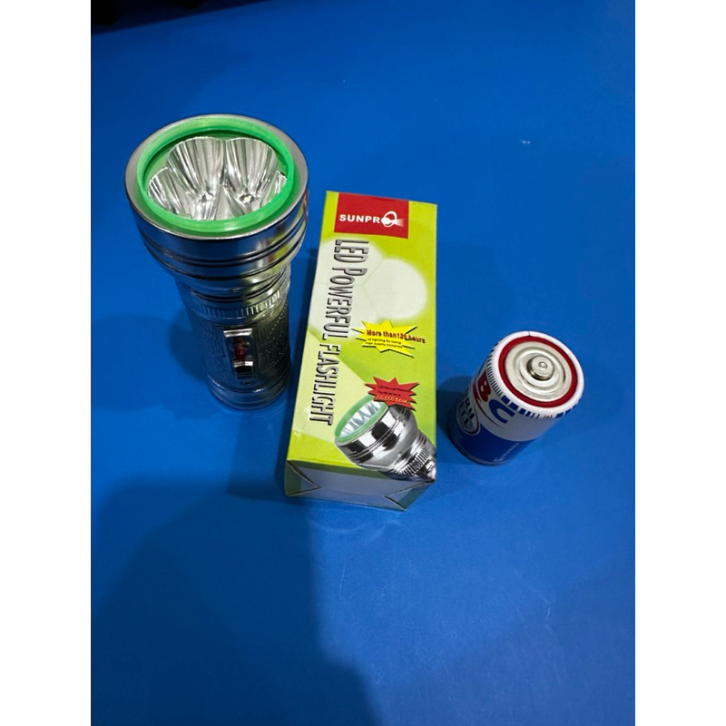 Senter LED Sunpro 5 MATA Baterai Awet Tahan Lama Jadul Termurah