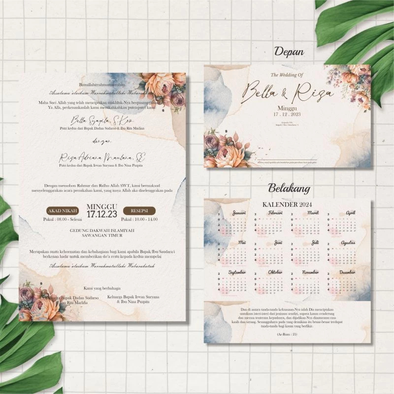 NR - Undangan Pernikahan Murah - WAYANG JAWA - Nasional - Undangan Kalender - Undangan Murah