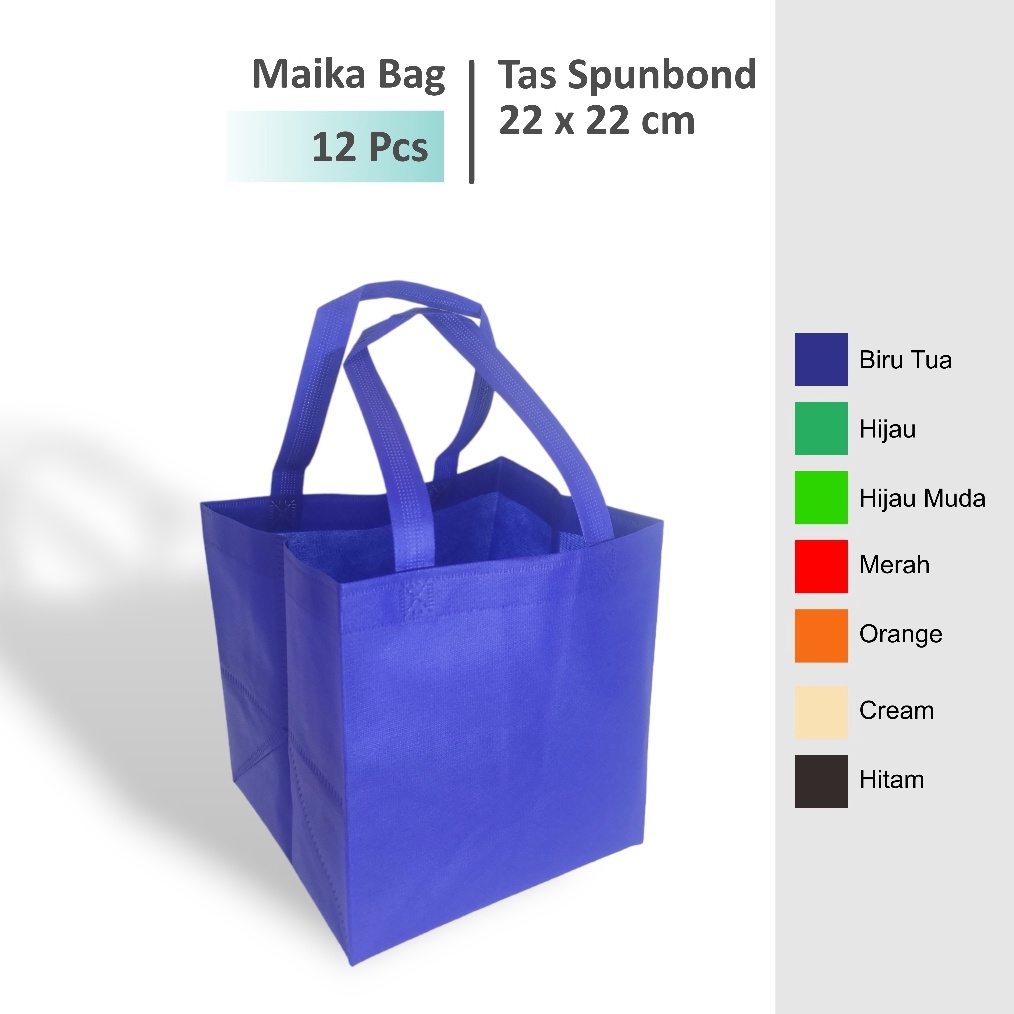 

12 Pcs Tas Hajatan 22x22 cm Tas Box Nasi Tas Spunbond