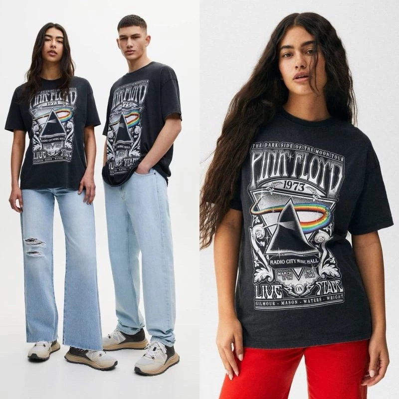 Pull bear black pink floyd 1973 T-Shirt KAOS