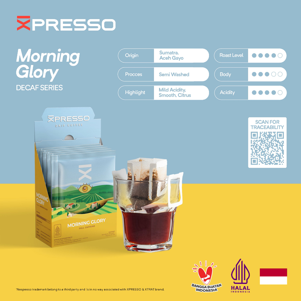 

Drip Bag Coffee Morning Glory - Xpresso Kopi Drip Bag 5pcs