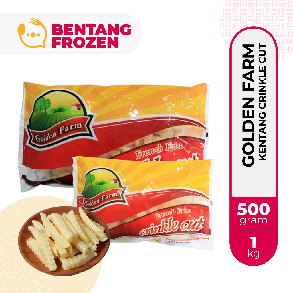 

Golden Farm Kentang Crinkle Cut 500gr - 1kg / Kentang Goreng / French Fries