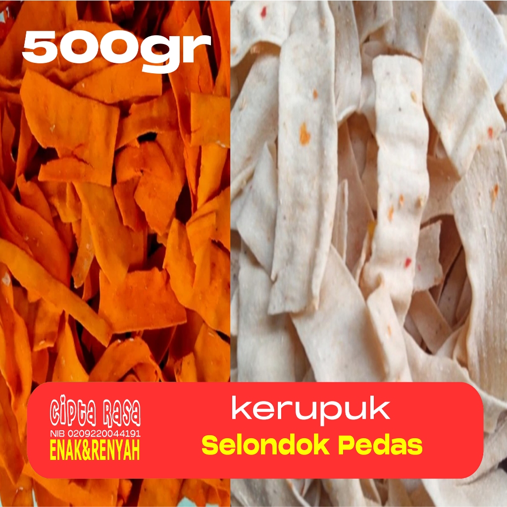 

krupuk slondok mentah Putih Merah pedas manis 500gr