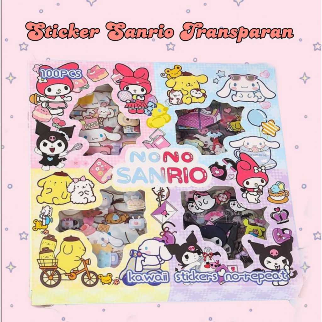 

STICKER SANRIO TRANSPARAN CINNAMOROLL KUROMI MY MELODY POMPOMPURIN
