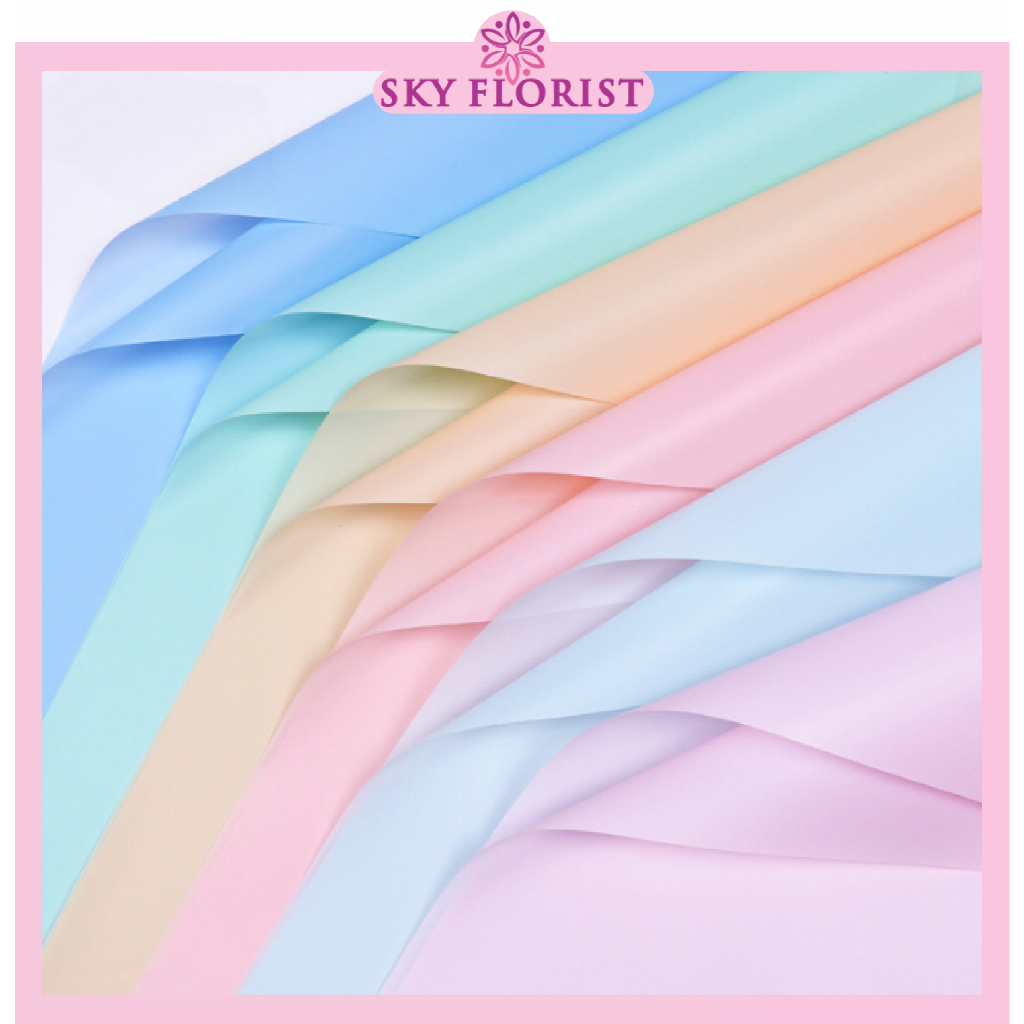 

Flower Wrapping Paper Kertas Buket Bunga Polos Korea Cellophane Plain Soft Pastel KB6206