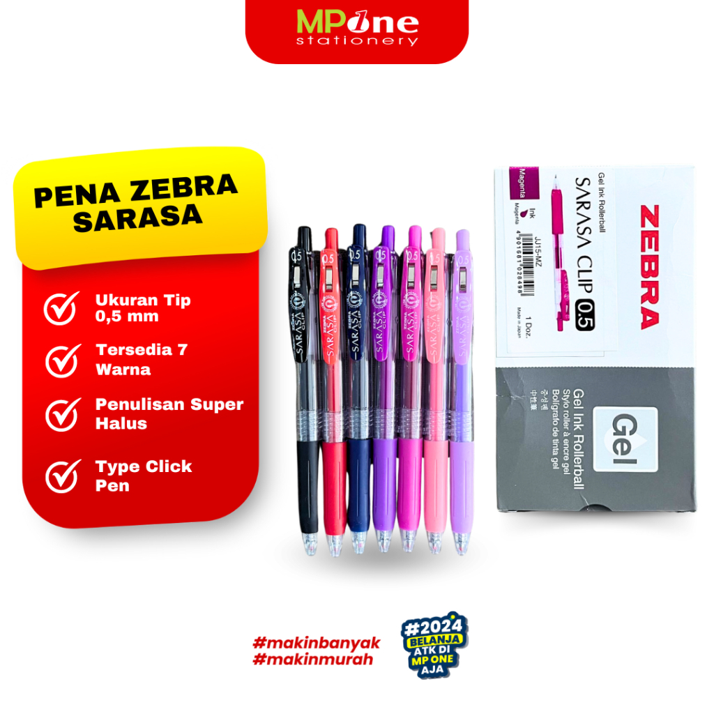 

(1 PCS) Zebra Pena Sarasa Tinta Warna Warni 0,5mm / Pulpen Clip Gel Sarasa Zebra