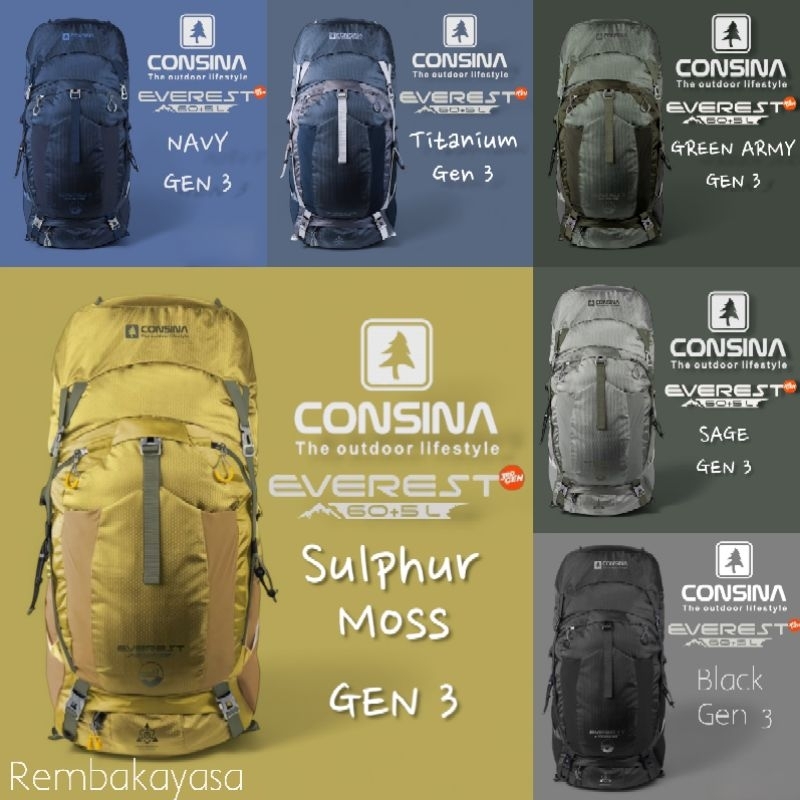 Consina Everest Batch 3 Gen 3 Carrier 60+5 L Upgrade 2025 Via Ferrata 50+5L