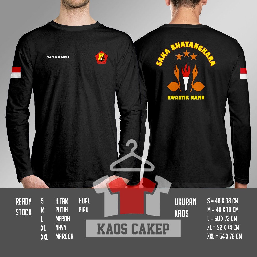 Kaos SAKA BHAYANGKARA Gratis Nama Kamu dan Kwartir Kamu Lengan Panjang Baju Distro