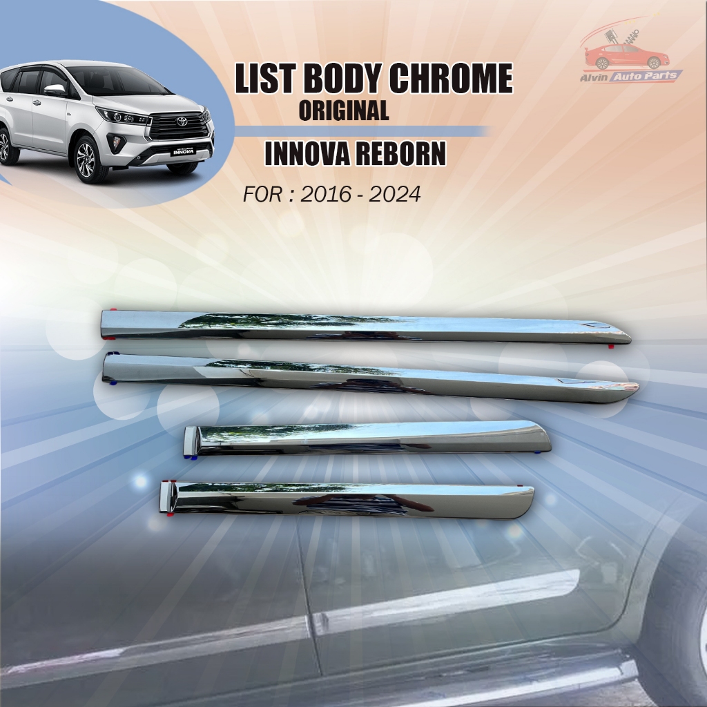 LIST BODY INNOVA REBORN CHROME ORIGINAL / SIDE BODY MOULDING INNOVA REBORN 2016 - 2024 ORIGINAL