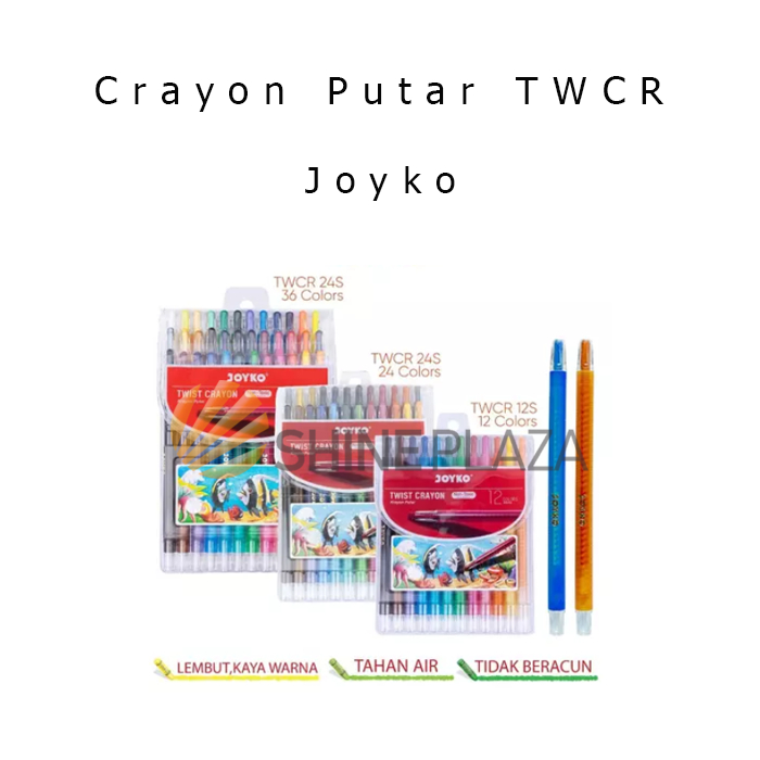 

Twist Crayon Titi Joyko TWCR 12 24 36 Warna - Krayon Putar Oil Pastel Color