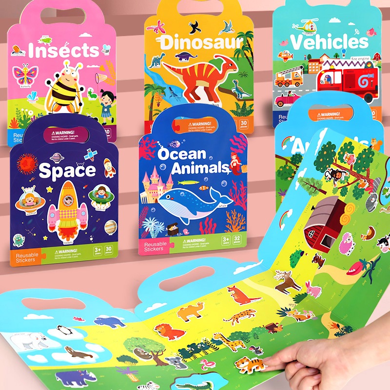 

Mainan Edukasi Buku Sticker 3D Tahan Air / Sticker Reuseable / sticker book children's