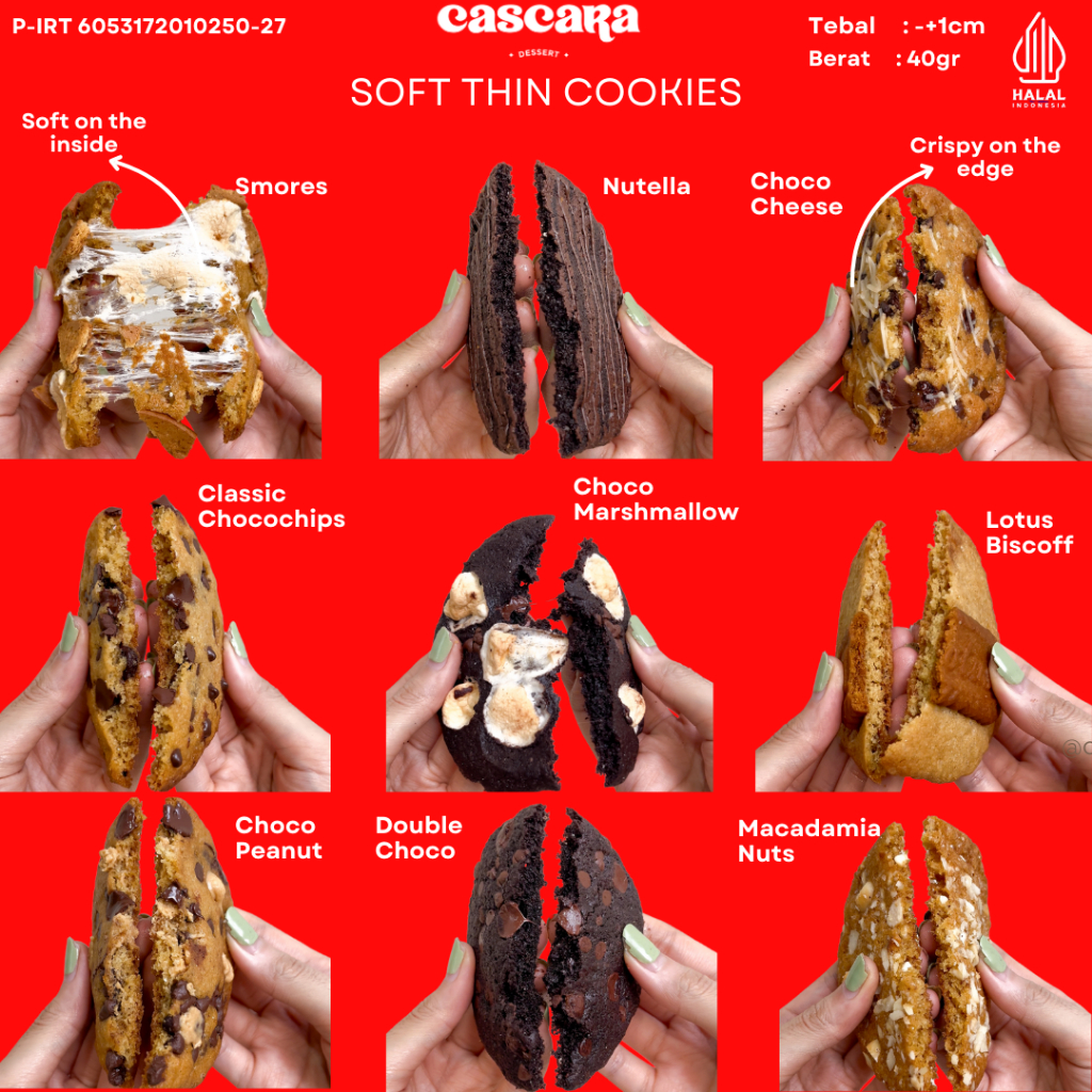 

Cascara Cookies - Soft Baked Cookies Thin and Chewy Kenyel Cookies Premium 9 Rasa