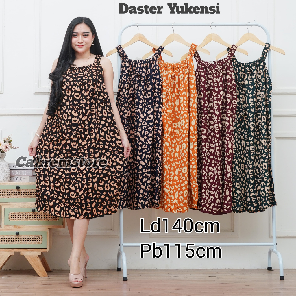 Daster Jumbo Yukensi Tanpa Lengan Motif Macan Terbaru Rayon Premium