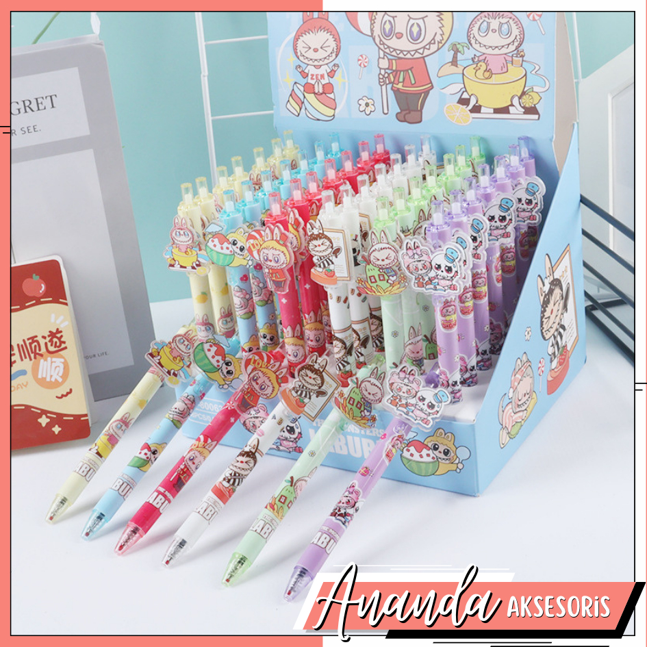 

Pulpen Cetek Labubu Akrilik Cute Lucu Tinta Hitam / Pen Mekanik Labubu Acrylic Super Imut